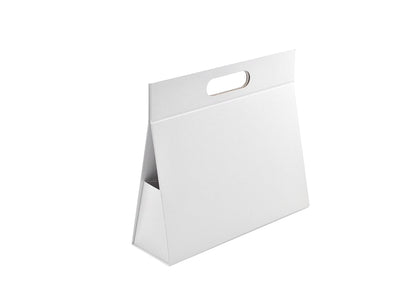 Premium Triangular Box with Handle and Magnet - Matt Laminated - White