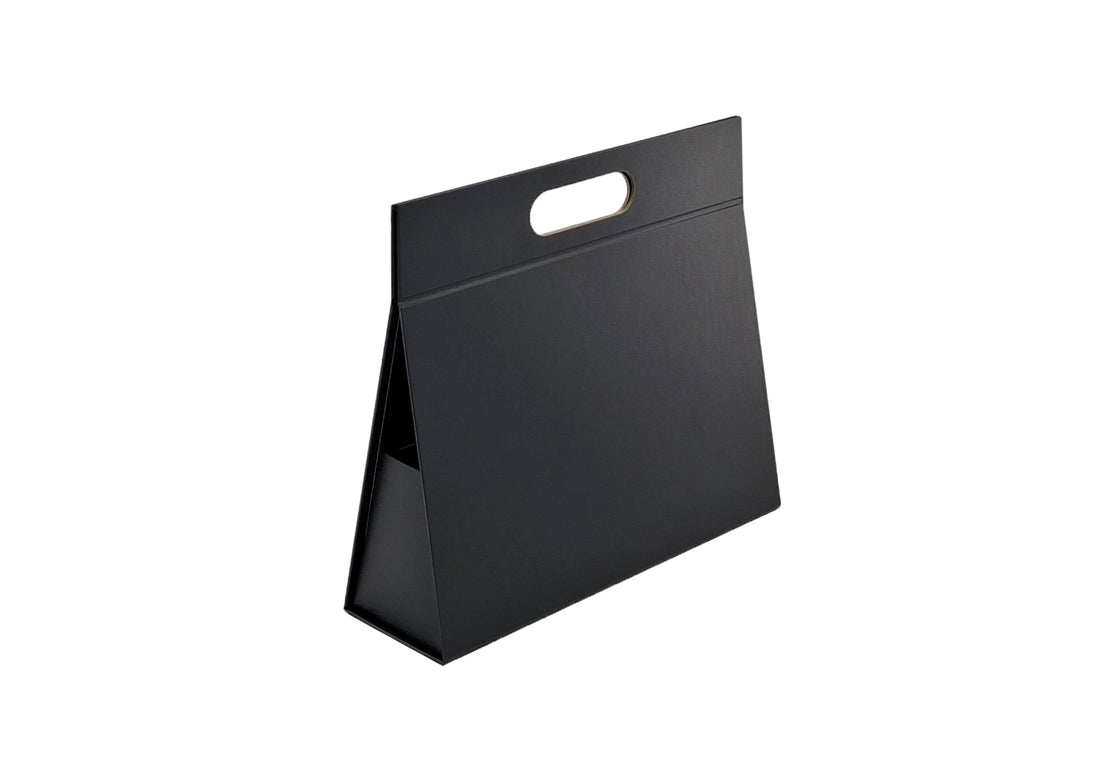 Premium Triangular Box with Handle and Magnet - Matte Laminated - Black
