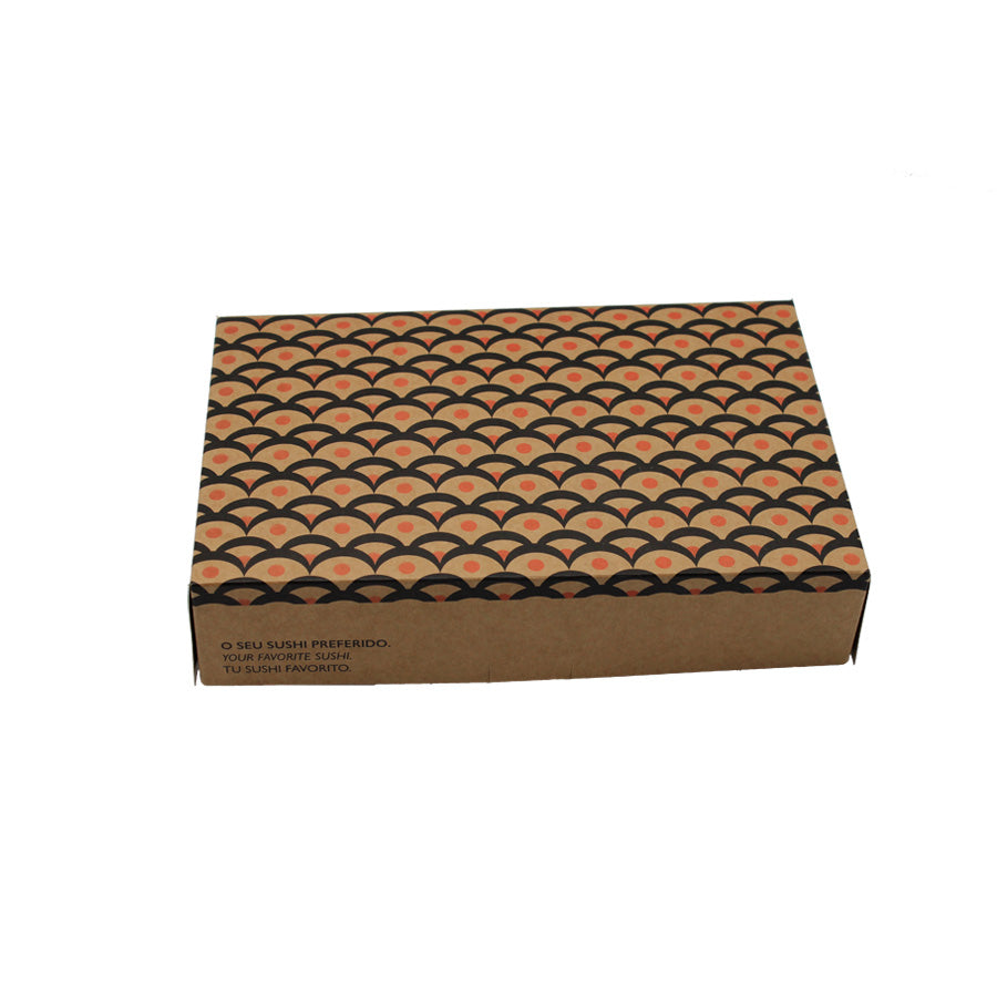 Custom Takeaway Boxes for Sushi 275g - Kraft and Black