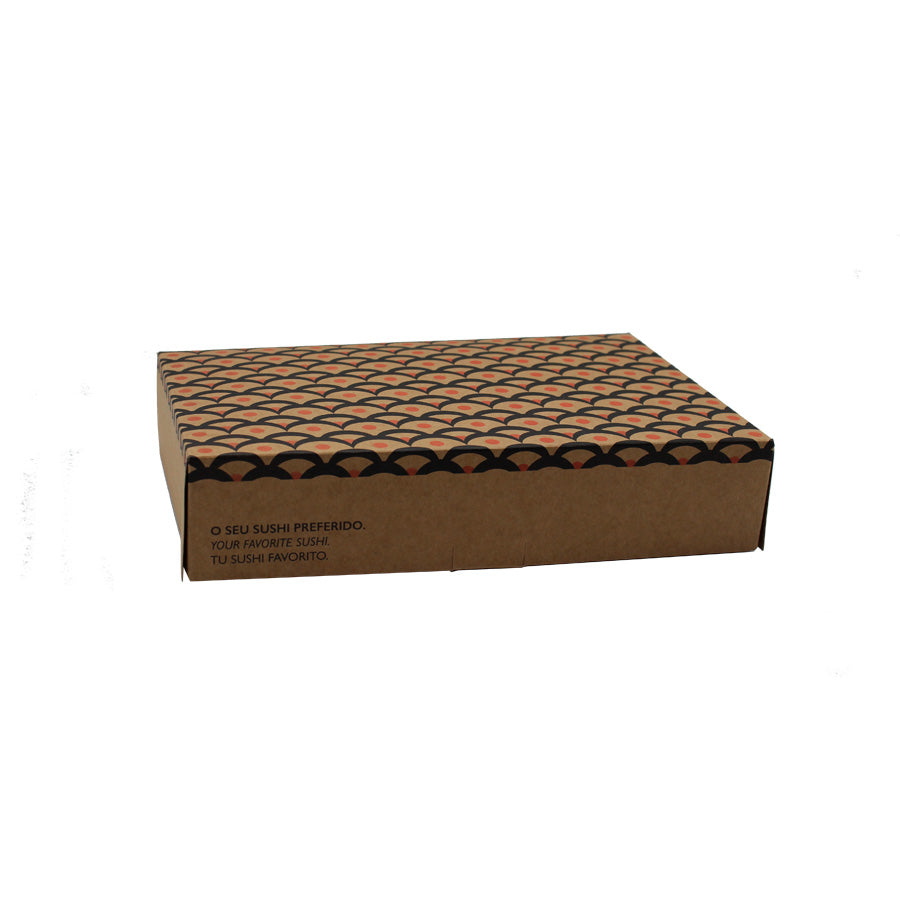 Custom Takeaway Boxes for Sushi 275g - Kraft and Black
