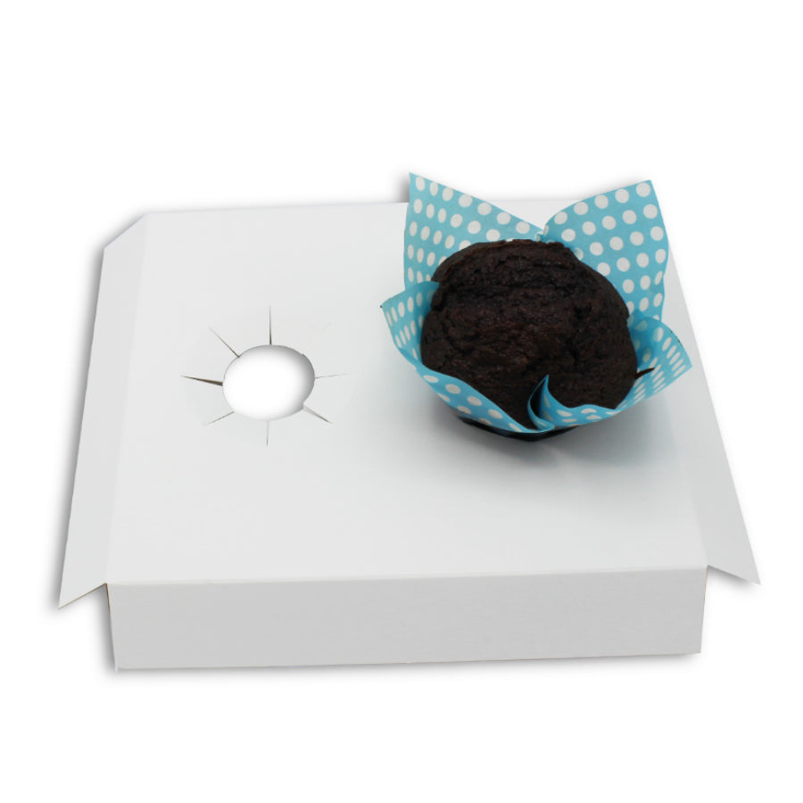 250g Cardboard Bases for 2 Muffins - White