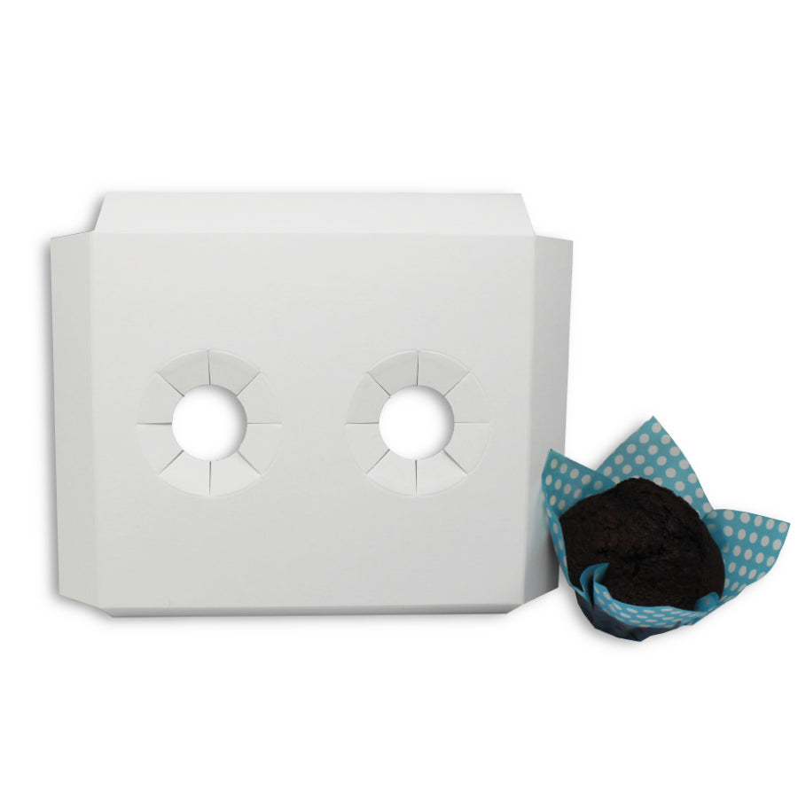 250g Cardboard Bases for 2 Muffins - White
