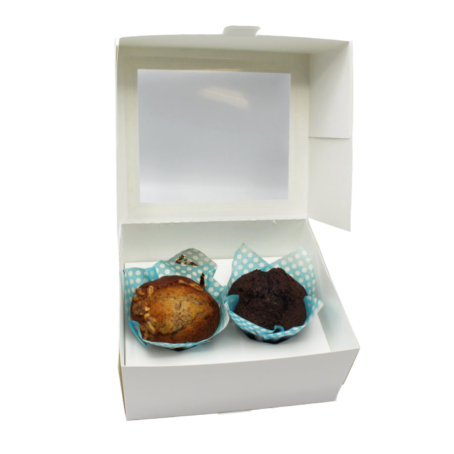 250g Cardboard Bases for 2 Muffins - White