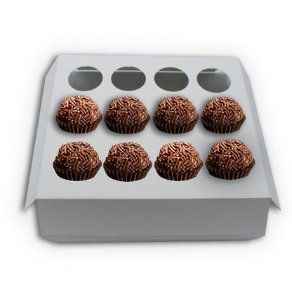 Cardboard Bases 250g for 12 Brigadeiros - White