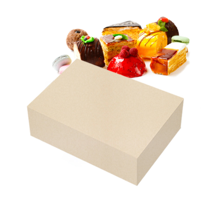 Cajas de cartulina reciclada para tartas - Beige