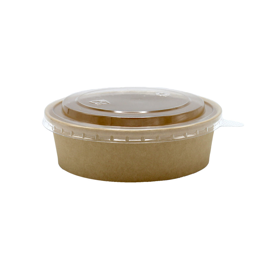Salad Bowl Packaging with Lid and Base - Kraft and Transparent
