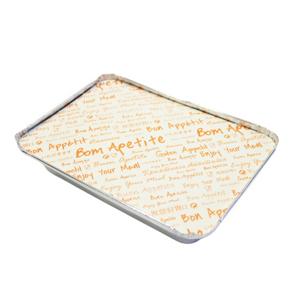 Embalagem de Alumínio com Tampa - Prata, Branco e Vermelho - "Bom Apetite"