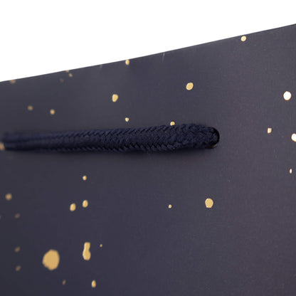 Sacos de Papel Couché 200g - Plastificado Mate - Azul, Dourado e Branco - "Noite Feliz"