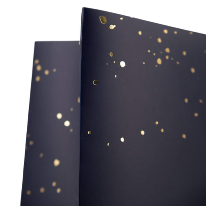 Sacos de Papel Couché 200g - Plastificado Mate - Azul, Dourado e Branco - "Noite Feliz"