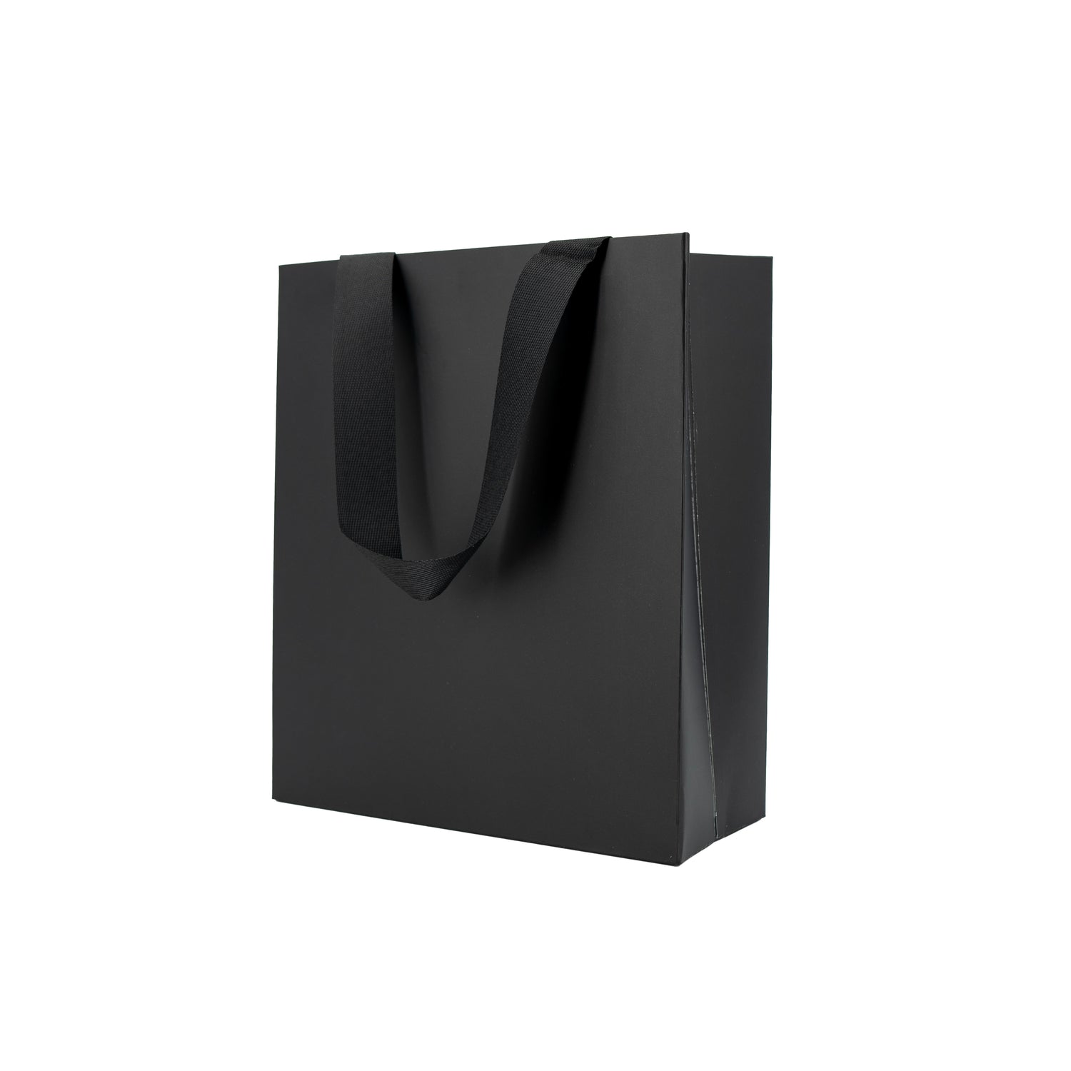 Bolsas Premium en Cartulina 250g con Cinta - Plastificado Mate - Negro