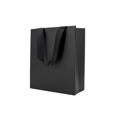 Bolsas Premium en Cartulina 250g con Cinta - Plastificado Mate - Negro