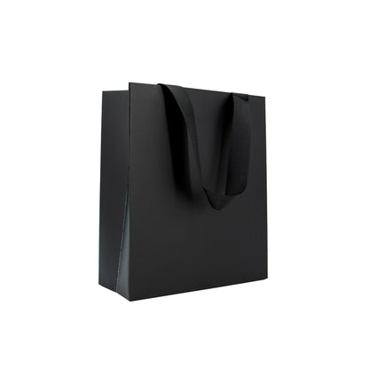 Bolsas Premium en Cartulina 250g con Cinta - Plastificado Mate - Negro