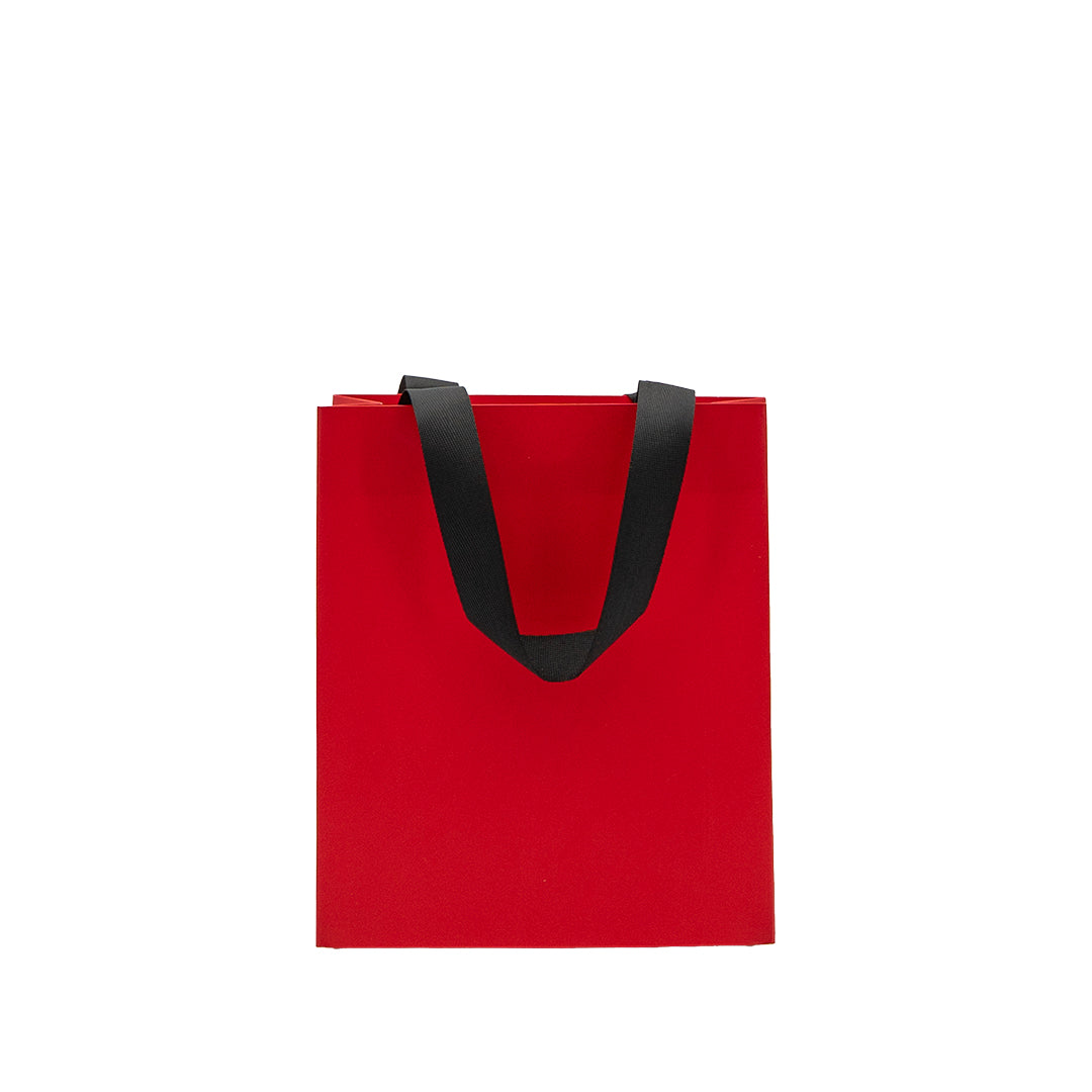 Premium 250gsm Cardboard Bags with Ribbon - Matt Laminated - Red