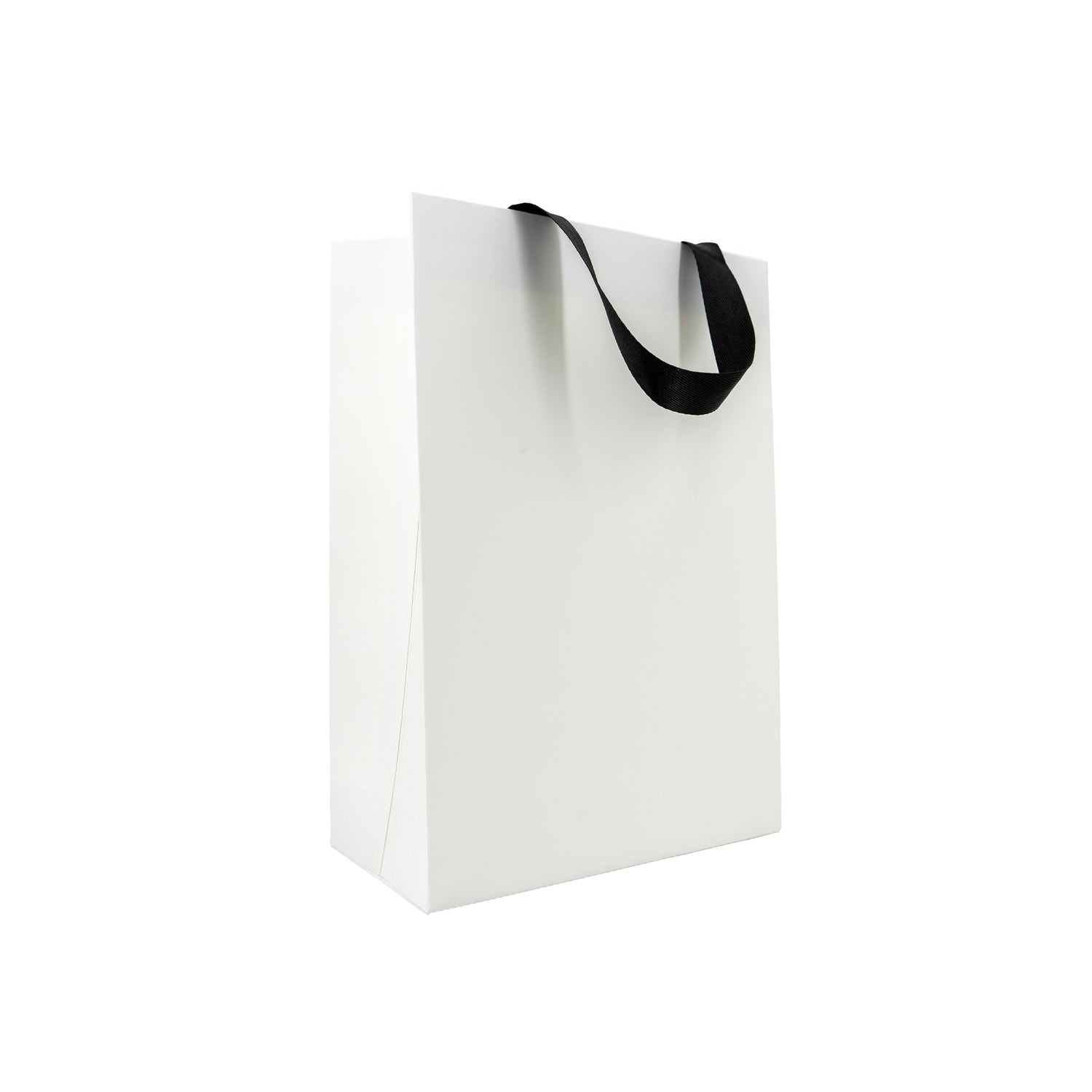 Premium 250g Cardboard Bags with Ribbon - Matt Laminated - White