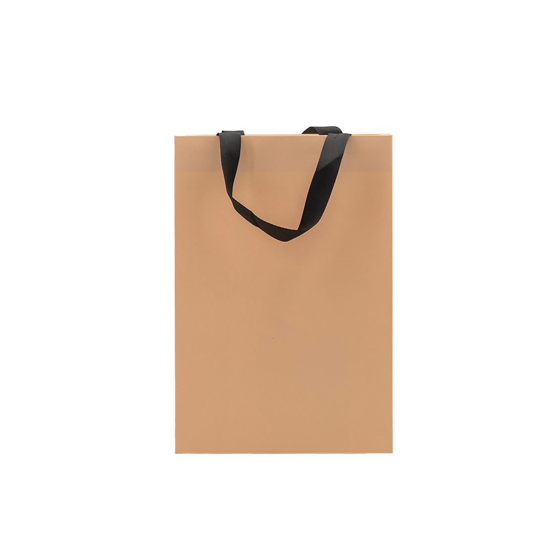 Premium 250gsm Cardboard Bags with Ribbon - Matt Laminated - Cream