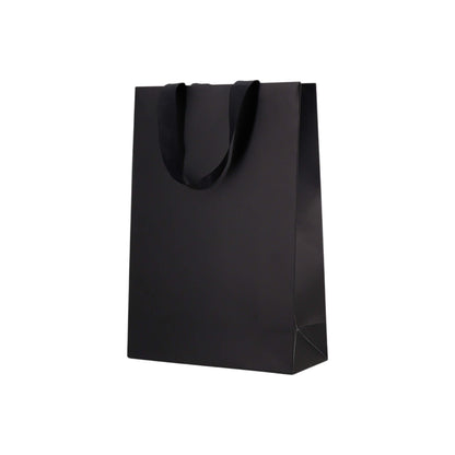 Sacos Premium Couché 250g com Fita - Plastificado Mate - Preto