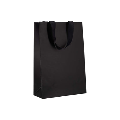 Sacos Premium Couché 250g com Fita - Plastificado Mate - Preto