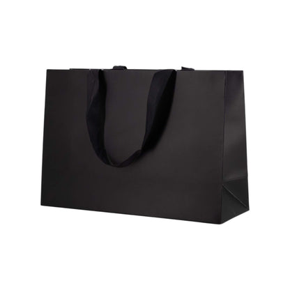 Sacos Premium Couché 250g com Fita - Plastificado Mate - Preto