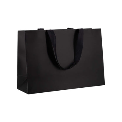 Sacos Premium Couché 250g com Fita - Plastificado Mate - Preto