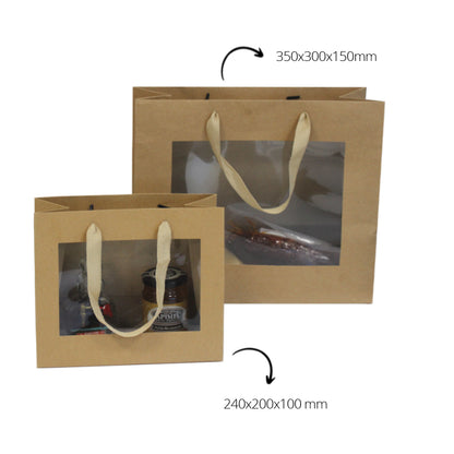 260gsm Kraft Bags with Window and Tape