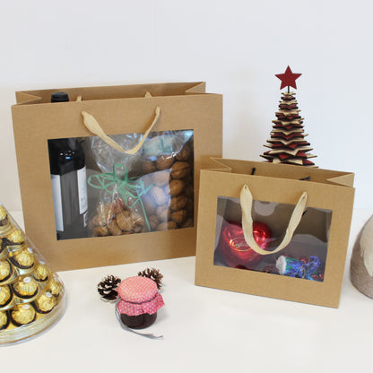 260gsm Kraft Bags with Window and Tape