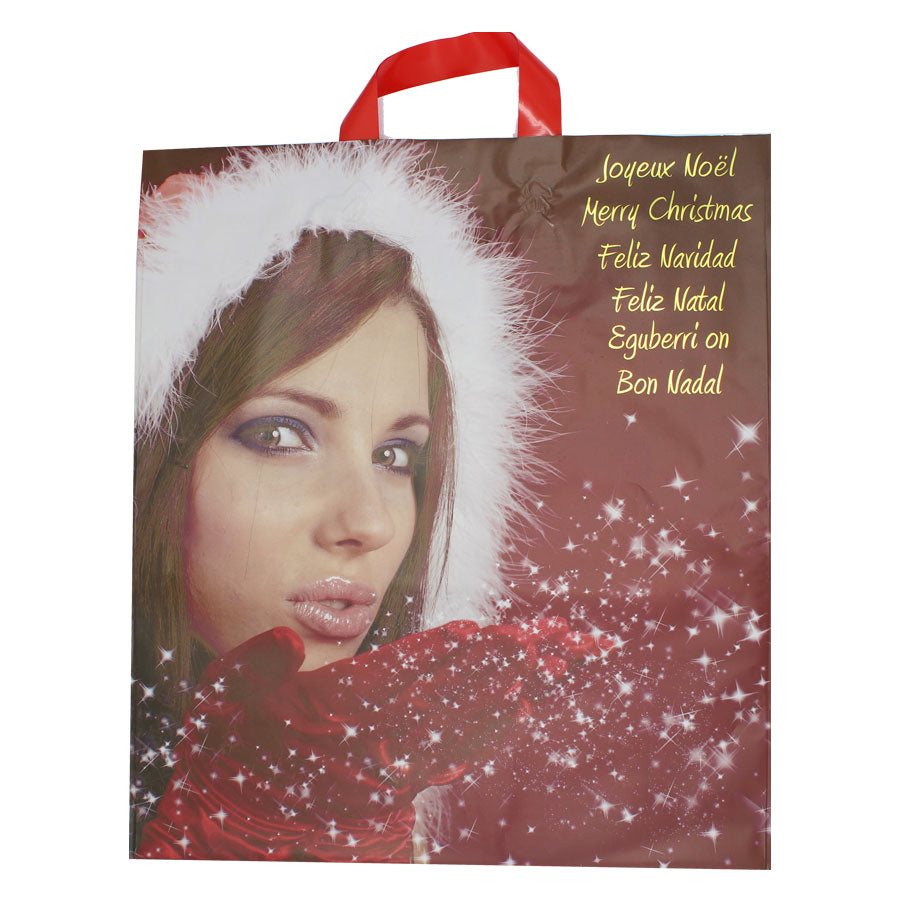 Polypropylene (PP) Bags Flex Handle - Metallic Red - "Christmas"