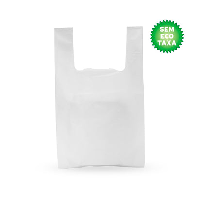 Sacos Plásticos com Alça de Alta Densidade (AD) em Rolo - Branco Opaco