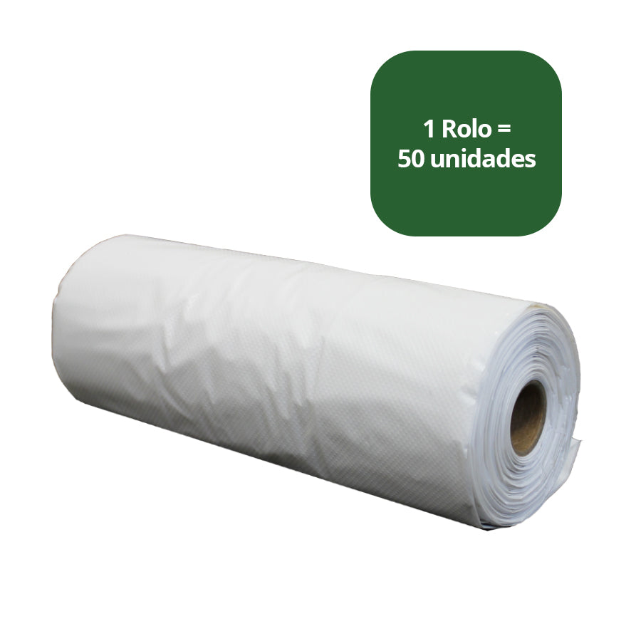 Sacos Plásticos com Alça de Alta Densidade (AD) em Rolo - Branco Opaco