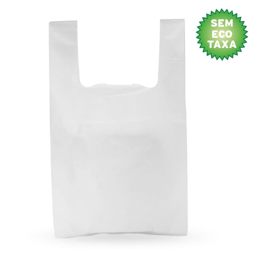 Sacos Plásticos com Alça de Alta Densidade (AD) em Rolo - Branco Opaco