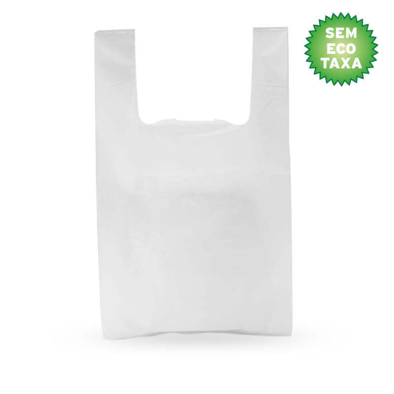 Sacos Plásticos com Alça de Alta Densidade (AD) - Branco Opaco