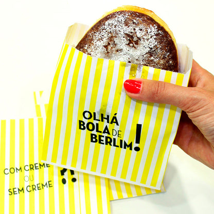 White Kraft Bags 70g - Yellow - "Look, Berlin Ball!"