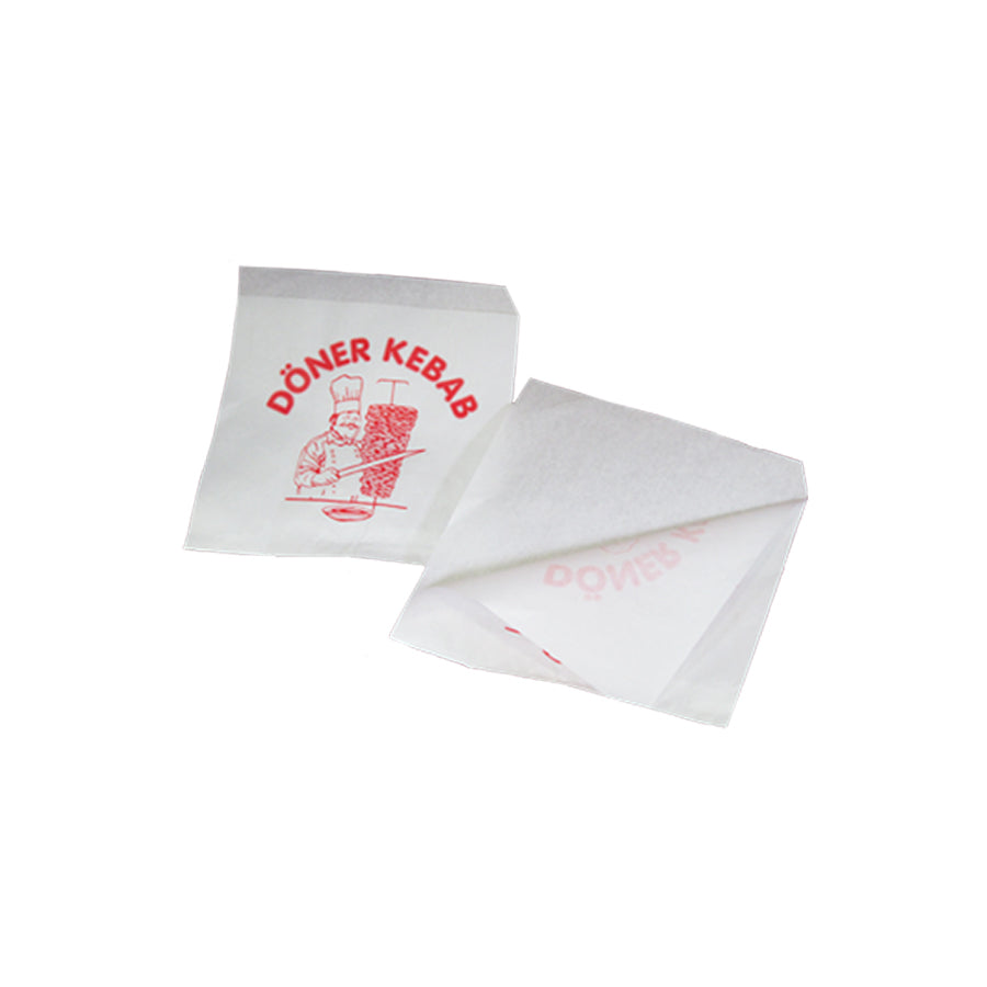 Bolsas Kraft Blanco 35g - Rojo y Blanco - "Kebab"