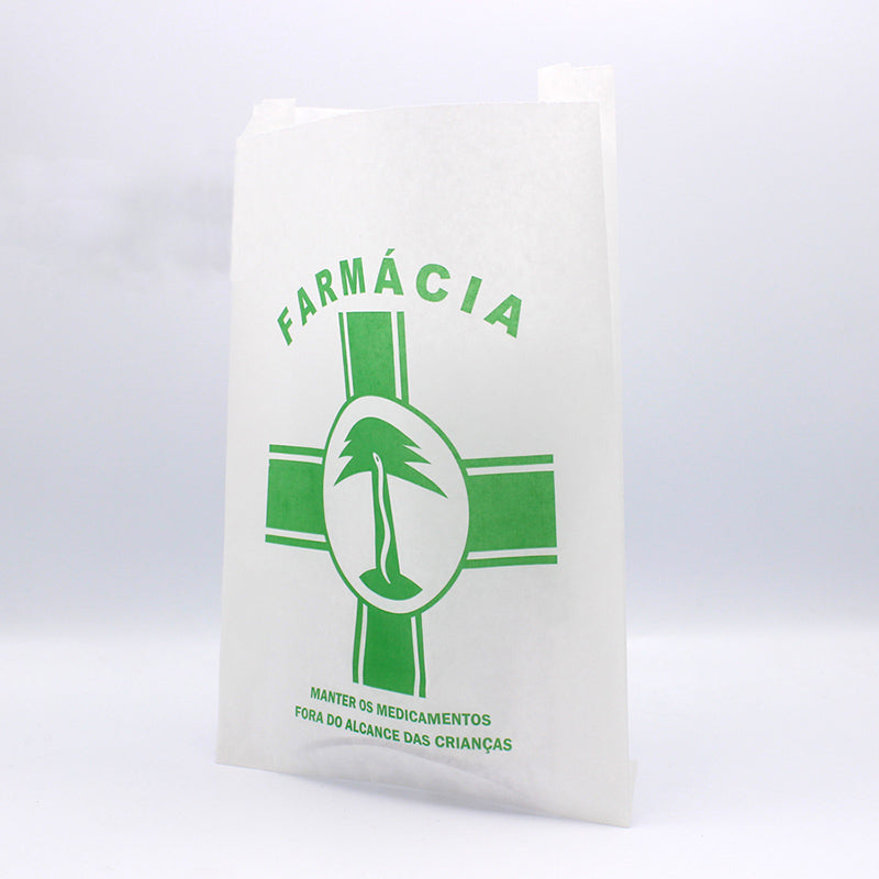 White Kraft Sachets - White and Green - "Pharmacy Generic"