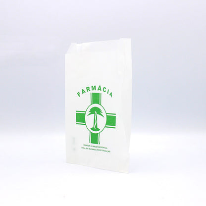 White Kraft Sachets - White and Green - "Pharmacy Generic"