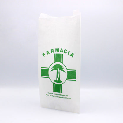 White Kraft Sachets - White and Green - "Pharmacy Generic"
