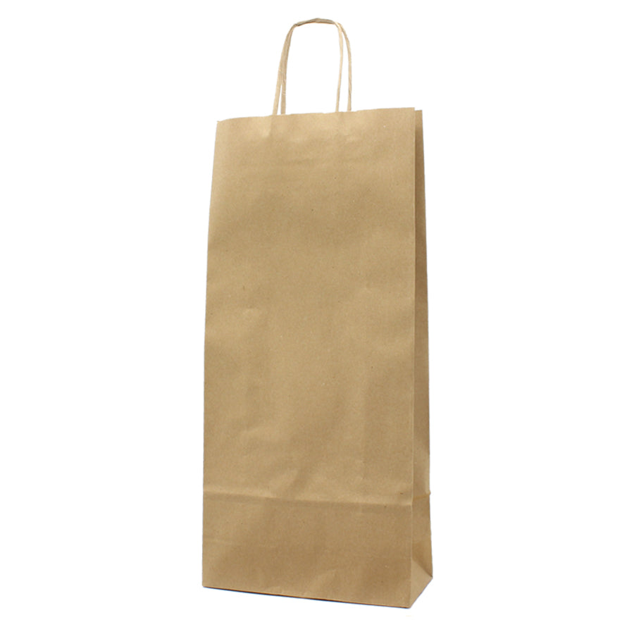 Twisted Handle Natural Kraft Bottle Bags - Kraft