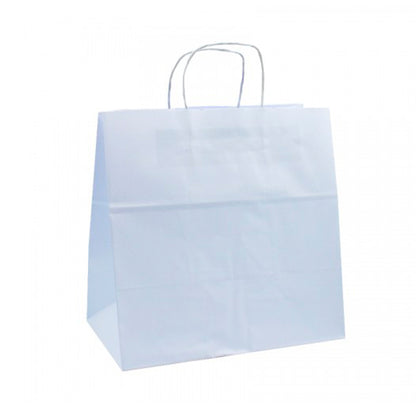 Twisted Handle Take-Away White Kraft Bags 90g - White