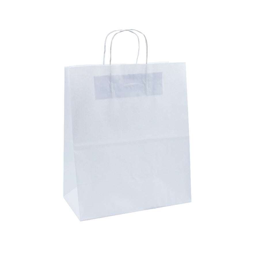 Twisted Handle Take-Away White Kraft Bags 90g - White
