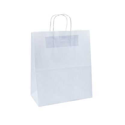 Twisted Handle Take-Away White Kraft Bags 90g - White