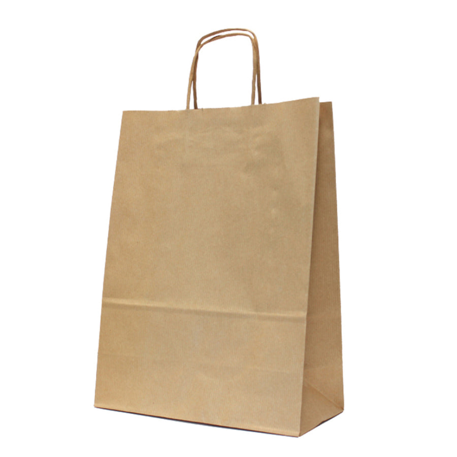 Kraft Natural Twisted Handle Bags 120gsm - Kraft