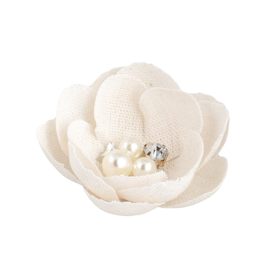 Flower with Pearls - Cream