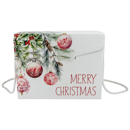 Caixas com Cordão - Branco, Vermelho e Branco - "Addobbi di Natale"