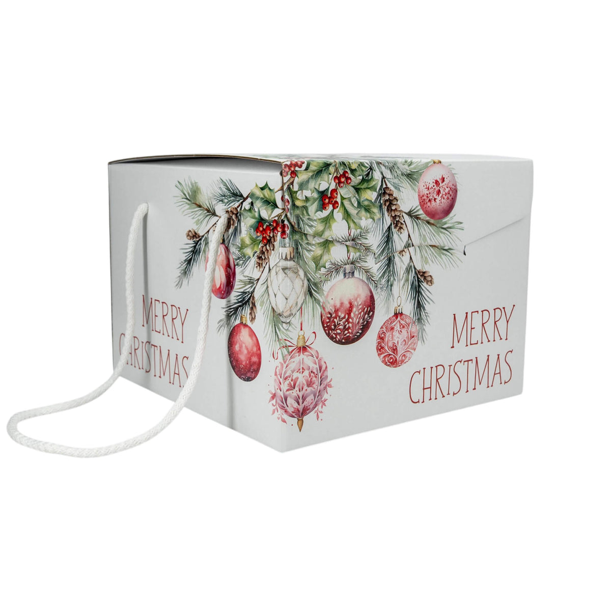 Caixas com Cordão - Branco, Vermelho e Branco - "Addobbi di Natale"