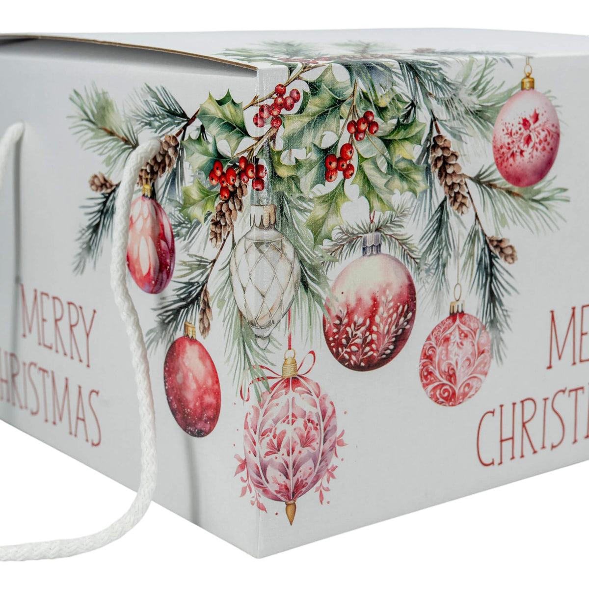 Caixas com Cordão - Branco, Vermelho e Branco - "Addobbi di Natale"