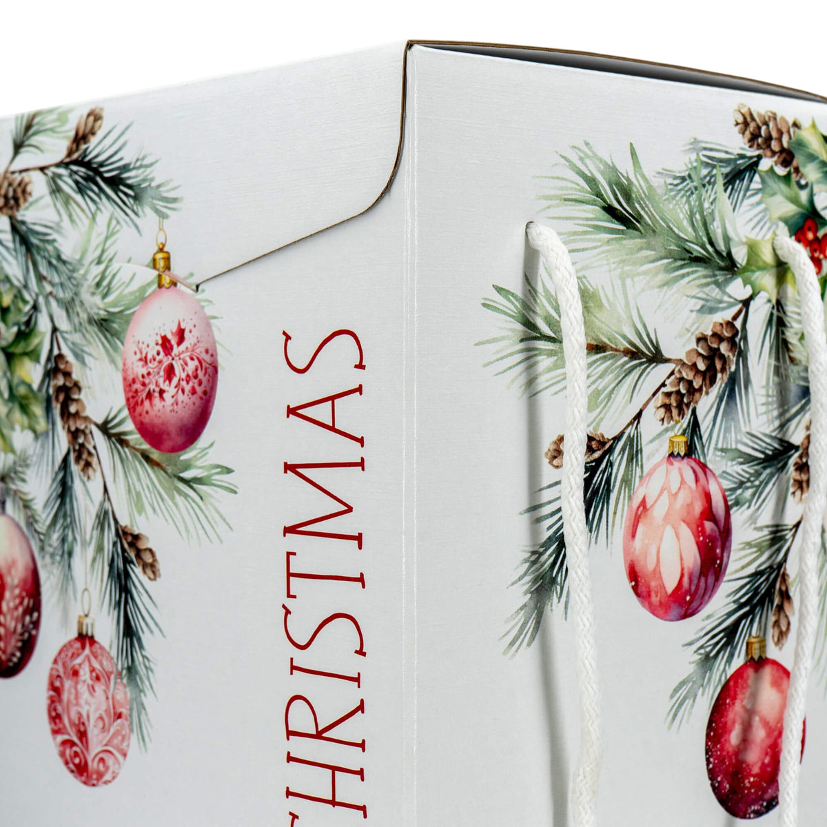 Caixas com Cordão - Branco, Vermelho e Branco - "Addobbi di Natale"