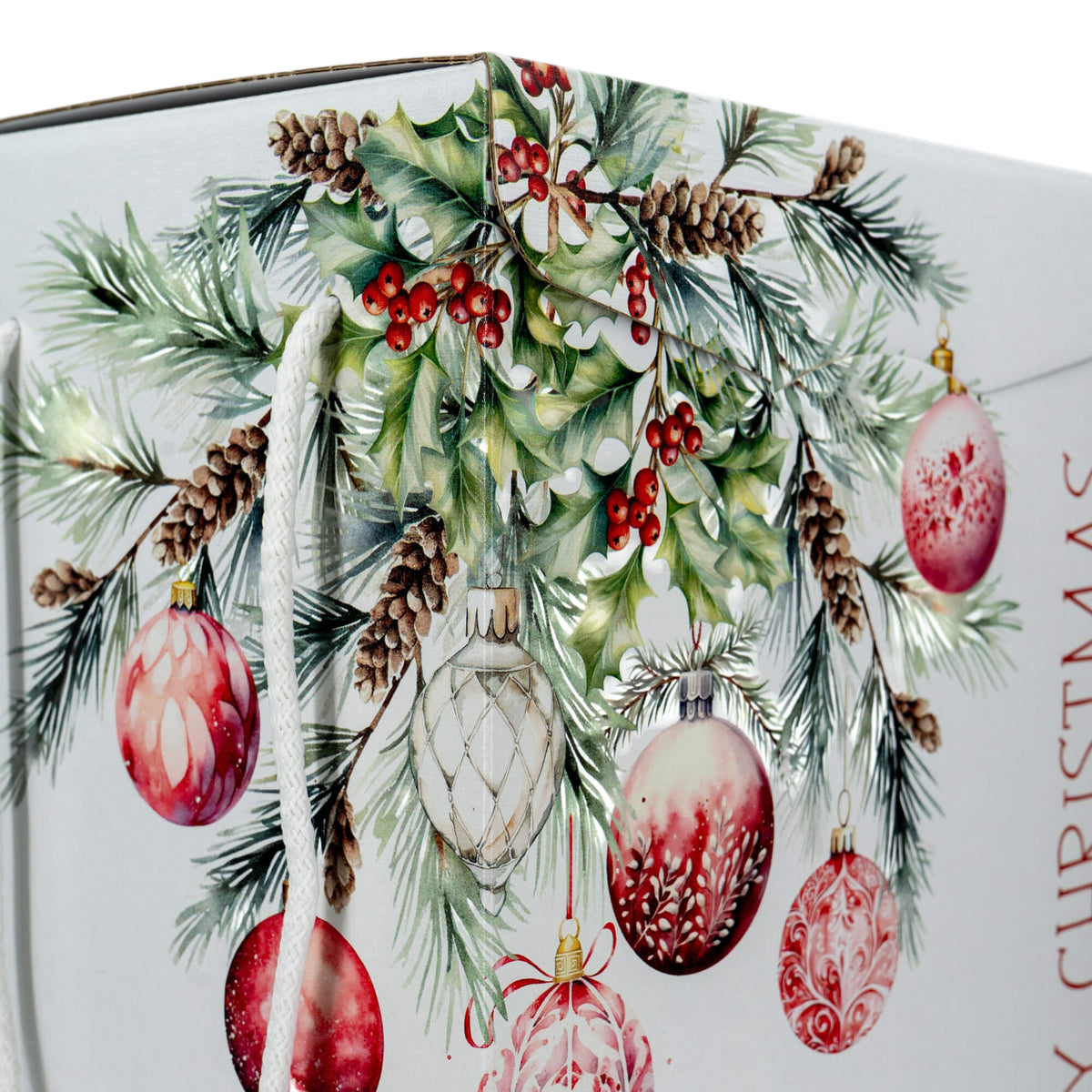 Caixas com Cordão - Branco, Vermelho e Branco - "Addobbi di Natale"