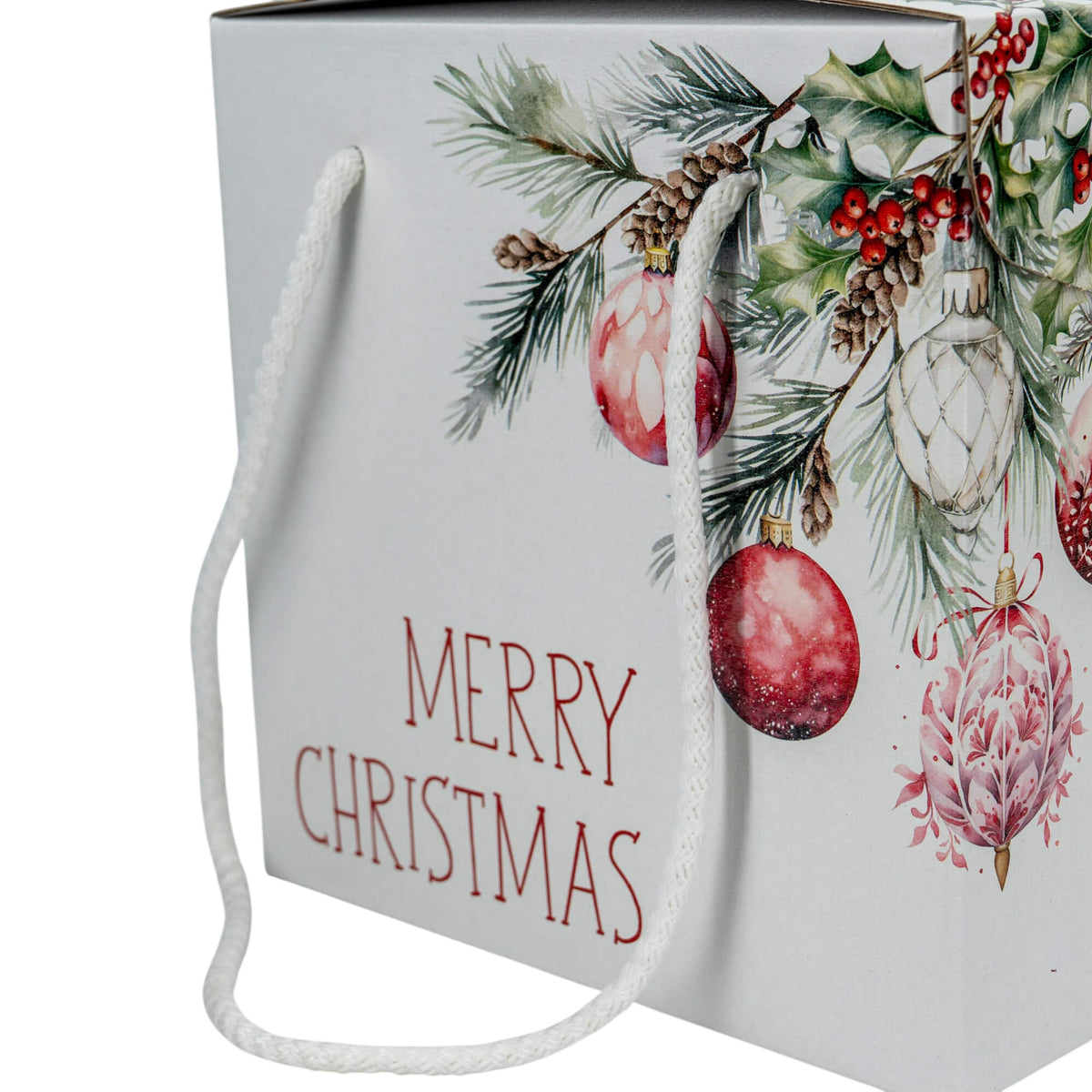 Caixas com Cordão - Branco, Vermelho e Branco - "Addobbi di Natale"