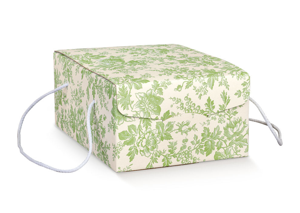 Caixas Segreto com Cordão - Verde - "Toile de Jouy"