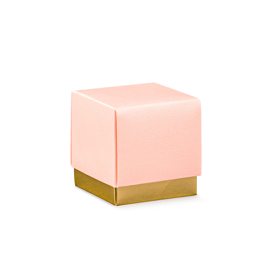 Fleur Boxes with Lid and Base - Pink and Gold - "Lino"