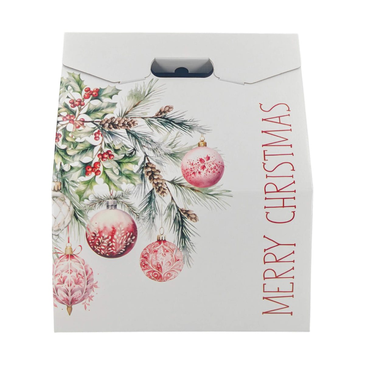 Caixa Cabaz Baulotto - Branco, Vermelho e Branco - "Addobbi di Natale"